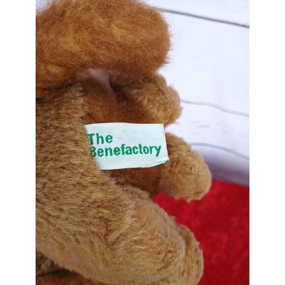 Vintage The Benefactory Plush Dog Toy Stuffed Animal Brown With Tongue & Ears - Picture 5 of 7